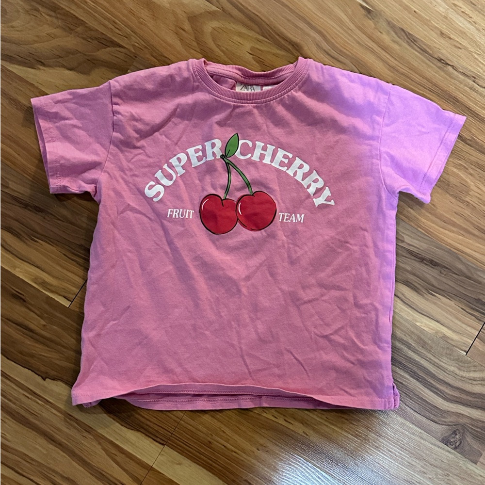 Zara Kids Cherry Graphic Tee - Pink - Picture 2 of 4